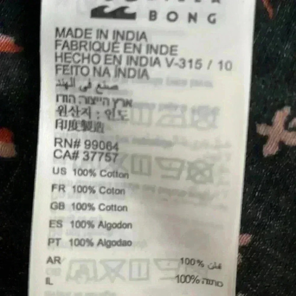 Billabong Blouse in Black Floral Size Small NWT - Picture 7 of 9